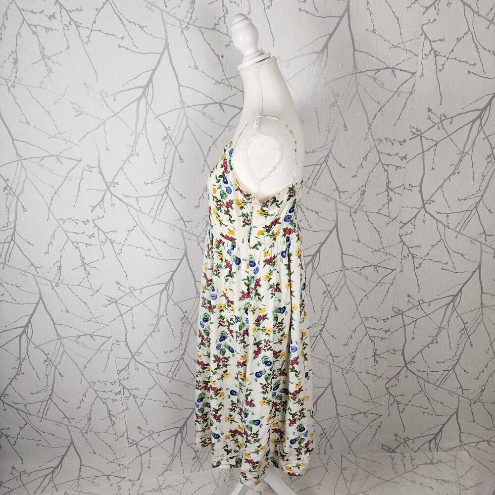 Old Navy Colorful Floral Printed Strappy Smocked Midi Dress - Picture 3 of 8
